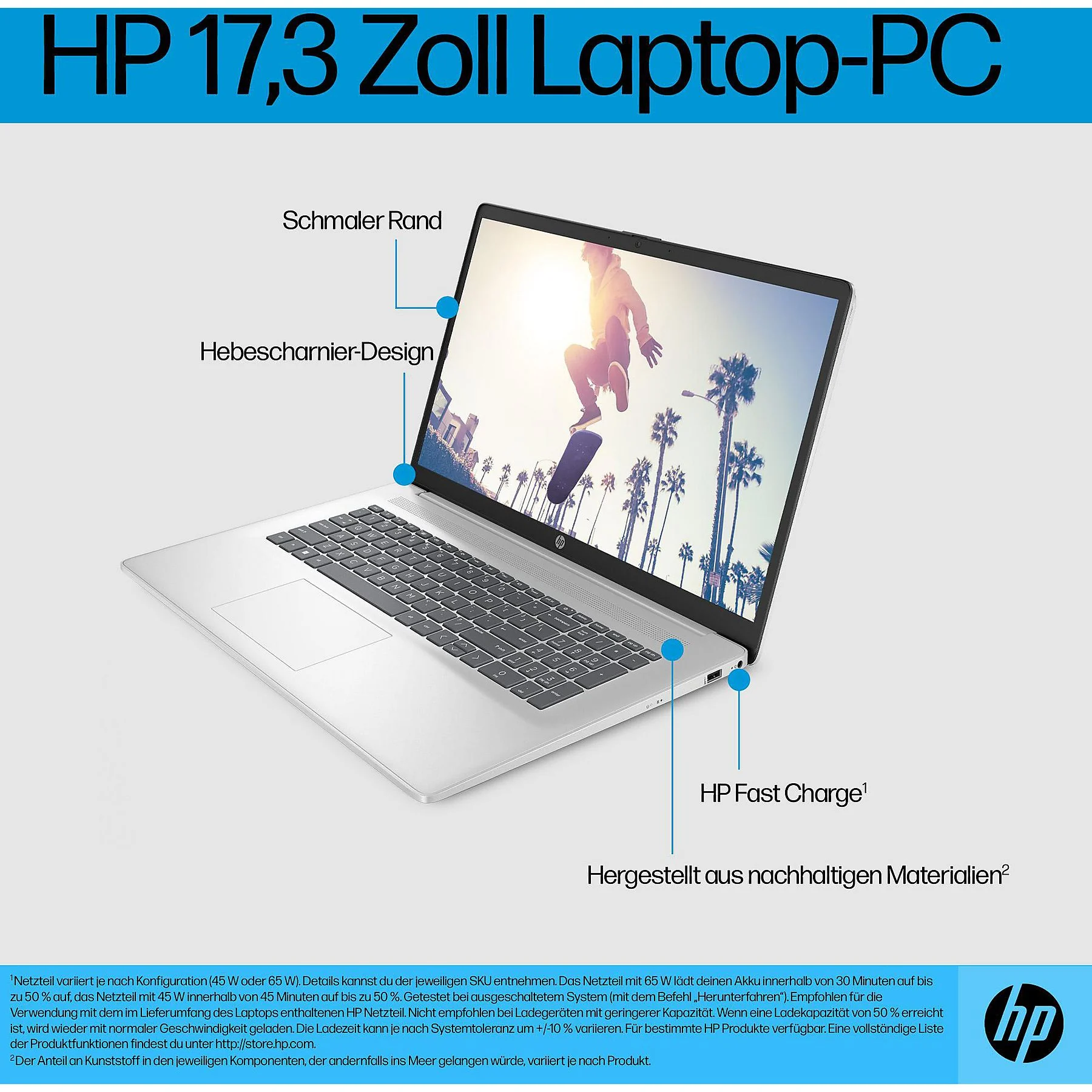 HP 17-cn0312ng - 17,3 Zoll - Intel® N-Series N4500 - 8 GB - 512 GB - Intel® UHD Graphics - Windows 11 Home – Bild 9